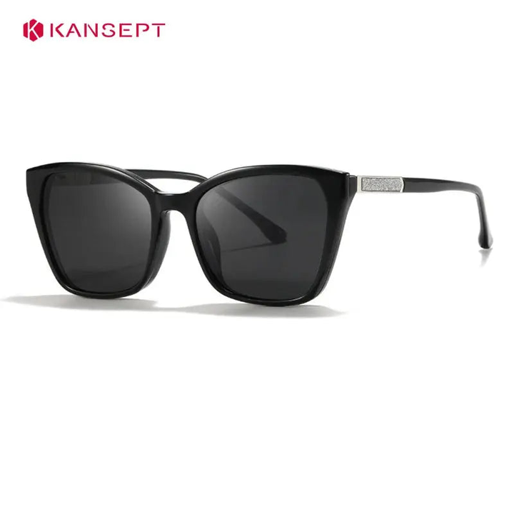 Kansept Unisex Full Rim Square Tr 90 Alloy Reading Glasses Clip On Sunglasses 72005.