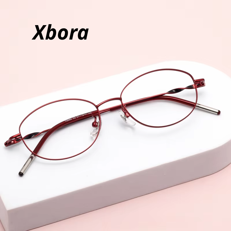 Xbora Women's Full Rim Oval Square Titanium Eyeglasses 540082