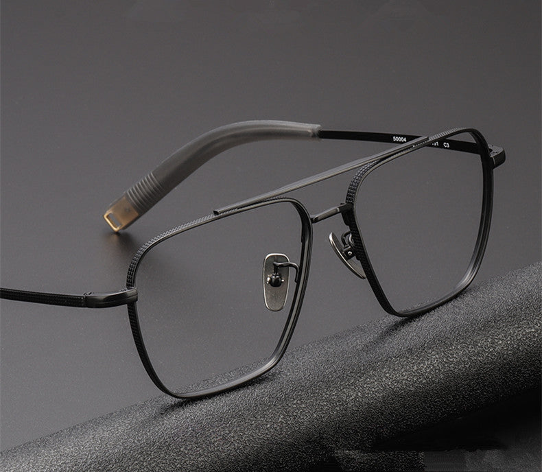 Aimee Unisex Full Rim Big Square Double Bridge Titanium Eyeglasses 5816 — view 1 | Aimee at FuzWeb