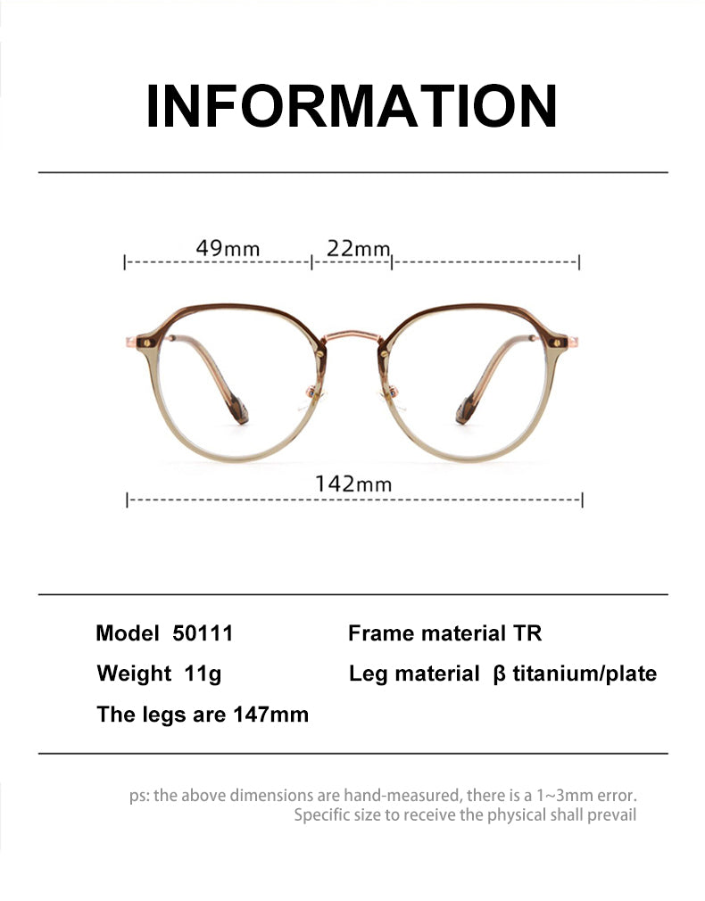 Vicky 50111 Eyeglasses — Frame Dimensions and Sizing Chart