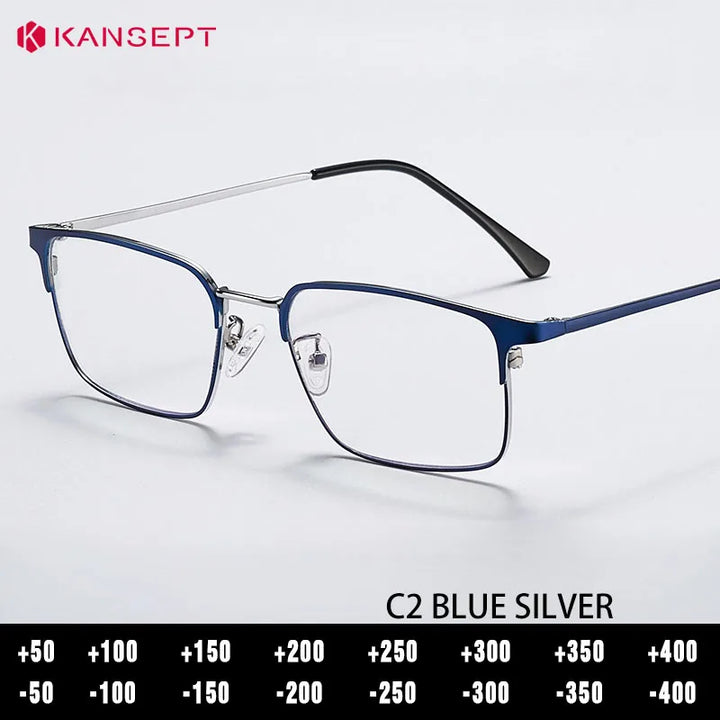 Kansept Unisex Full Rim Square Titanium Frames 202300 FuzWeb