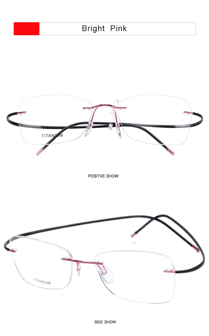 Krasivyy Unisex Rimless Oval Titanium Eyeglasses 1615.