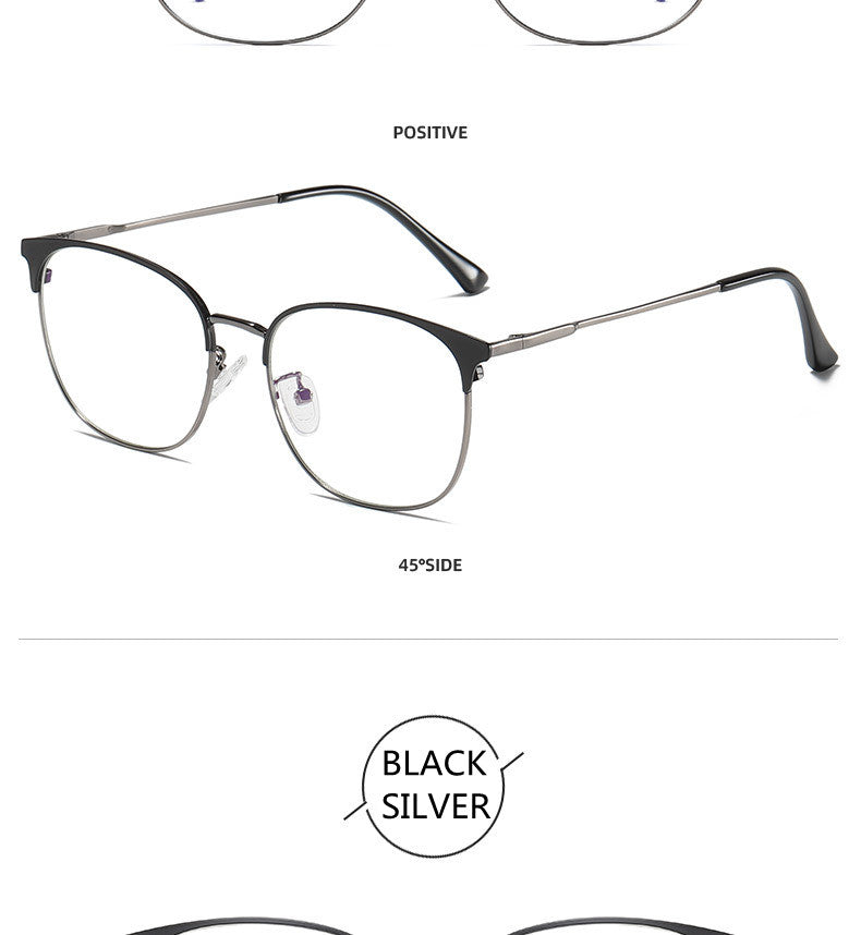 Kocolior Unisex Full Rim Square Acetate Alloy Brow Line Eyeglasses 9123.