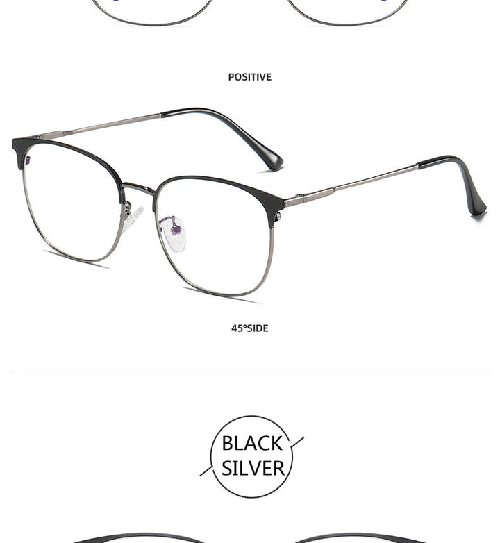 Kocolior Unisex Full Rim Square Acetate Alloy Brow Line Eyeglasses 9123.