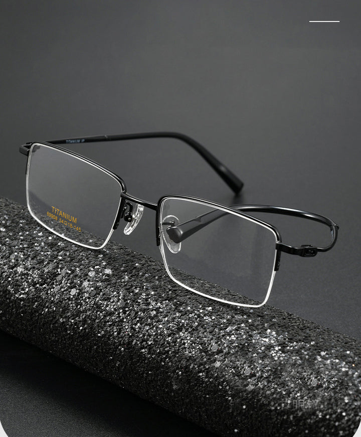 Kocolior Unisex Semi Rim Square Titanium Photochromic Reading Glasses 69908.