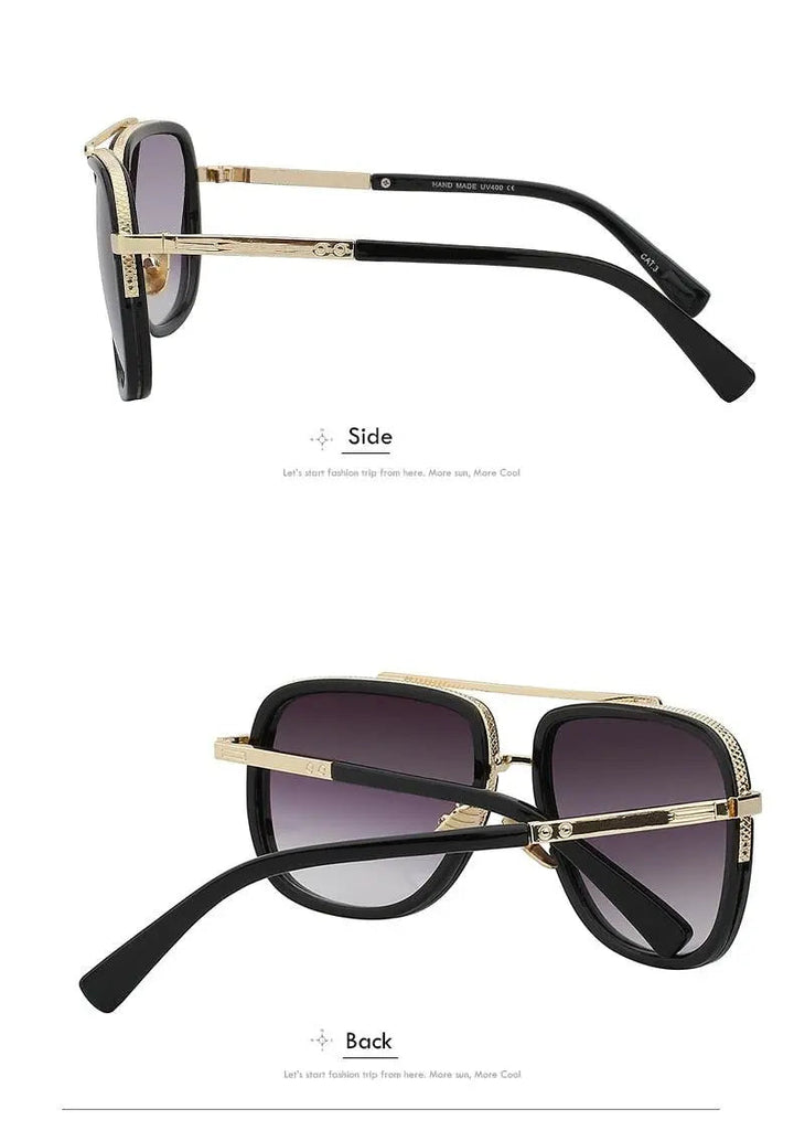 Xiu Brand Mens Square Sunglasses Men Women Big Frame — view 14 | Xiu at FuzWeb