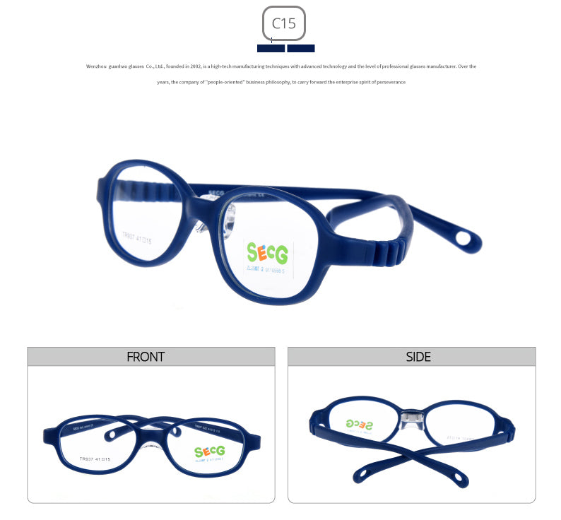 Secg Unisex Youth Full Rim Oval Tr 90 Silicone Eyeglasses 18937.