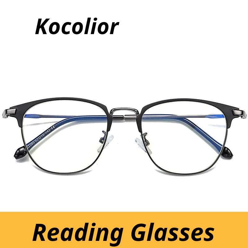 Kocolior Unisex Full Rim Square Alloy Tr 90 Reading Glasses 513389