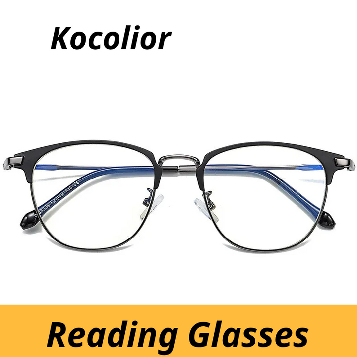 Kocolior Unisex Full Rim Square Alloy Tr 90 Reading Glasses 513389