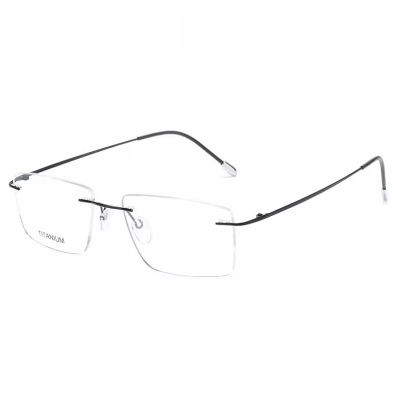 Eleccion Unisex Rimless Square Titanium Eyeglasses 16011 Rimless Eleccion