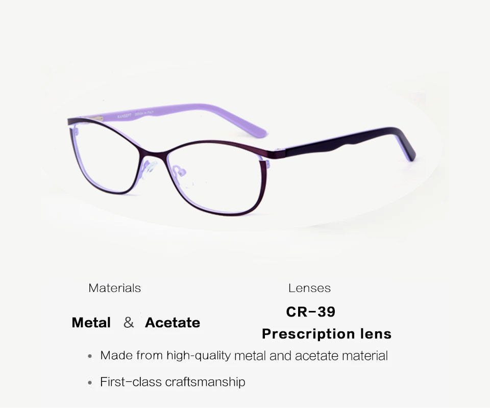 Kansept Womens Full Rim Square Cat Eye Stainless Steel Eyeglasses 759 — view 2 | Kansept at FuzWeb