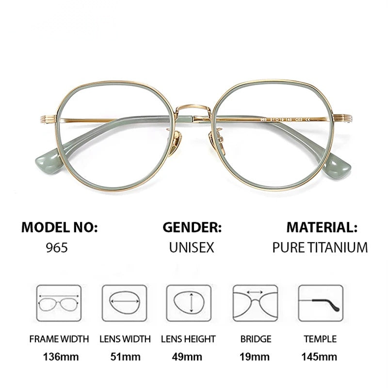 Chashma Ottica Womens Full Rim Flat Top Round Titanium Eyeglasses 64965 — view 2 | Chashma Ottica at FuzWeb