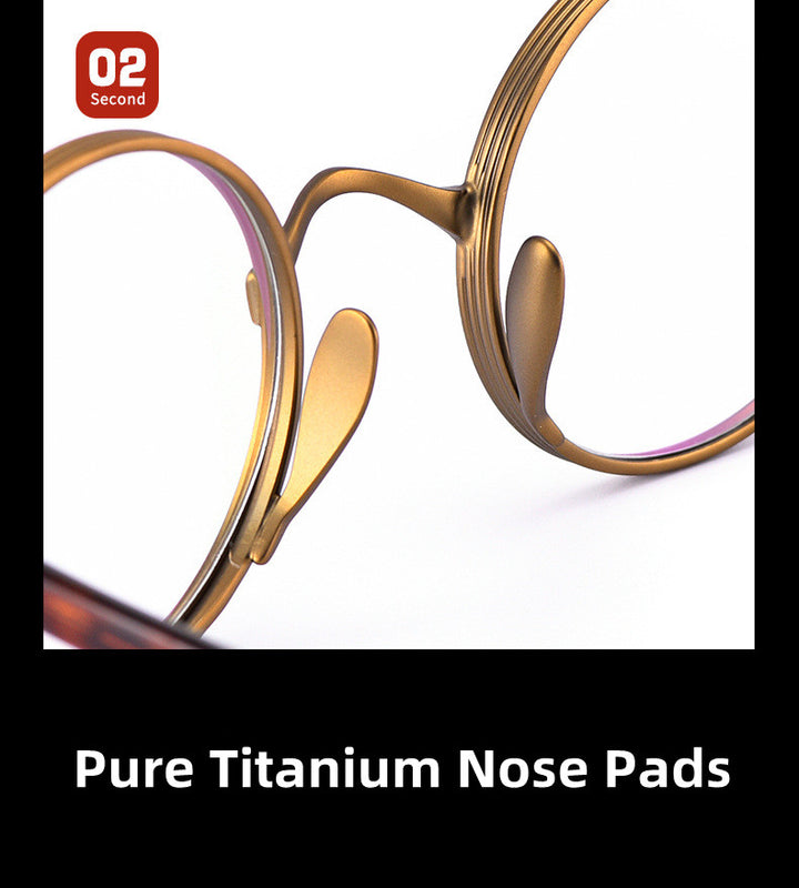 Kocolior Unisex Full Rim Small Round Titanium Hyperopic Reading Glasses 0881.