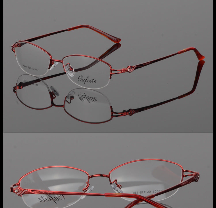 Bclear Womens Semi Rim Oval Alloy Eyeglasses 66001 — view 7 | Bclear at FuzWeb