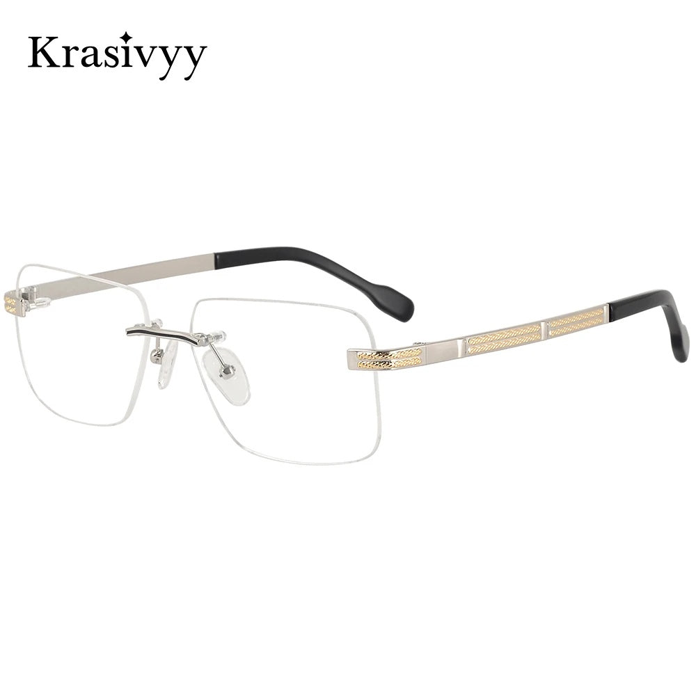 Krasivyy Womens Rimless Square Titanium Eyeglasses 50120 — view 1 | Krasivyy at FuzWeb