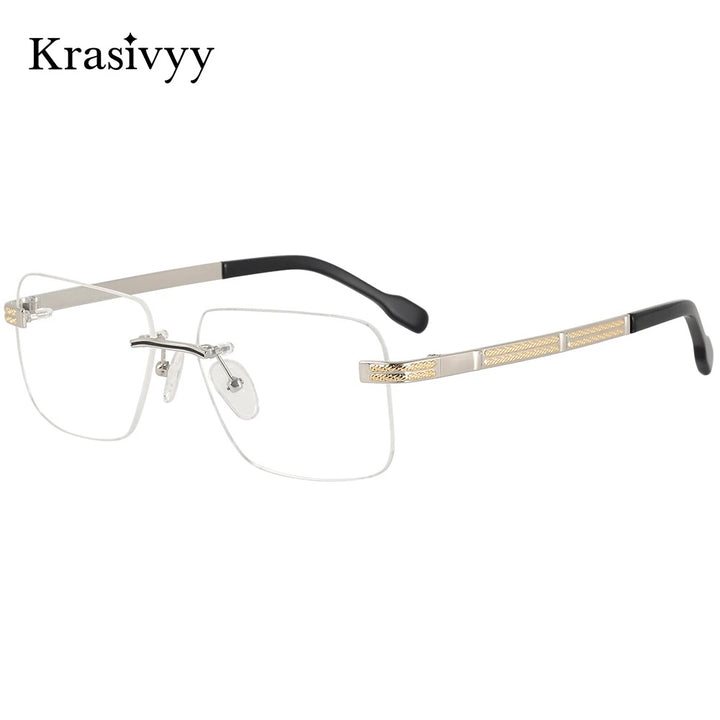 Krasivyy Womens Rimless Square Titanium Eyeglasses 50120 — view 1 | Krasivyy at FuzWeb