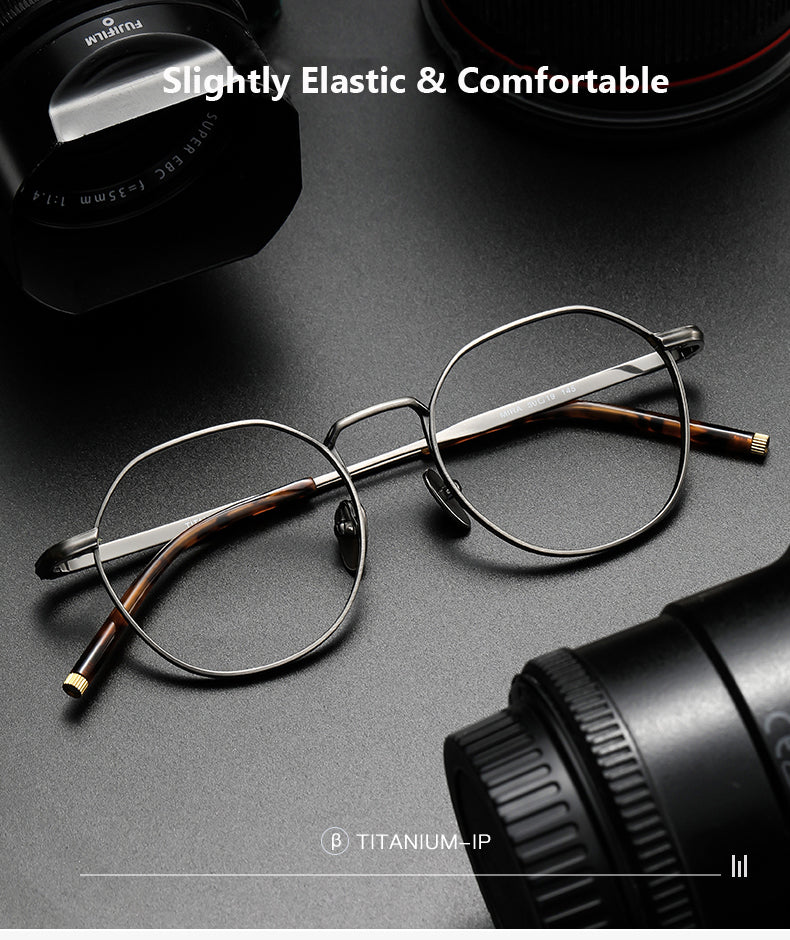 Oveliness Unisex Full Rim Round Square Titanium Eyeglasses Mira — view 1 | Oveliness at FuzWeb