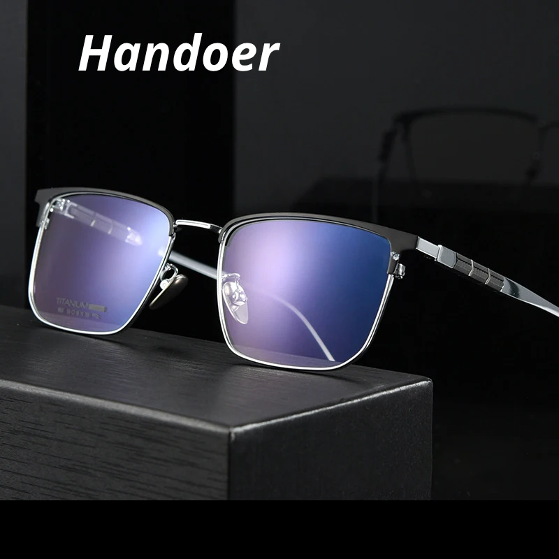 Handoer Women's Full Rim Square Titanium Eyeglasses 939010