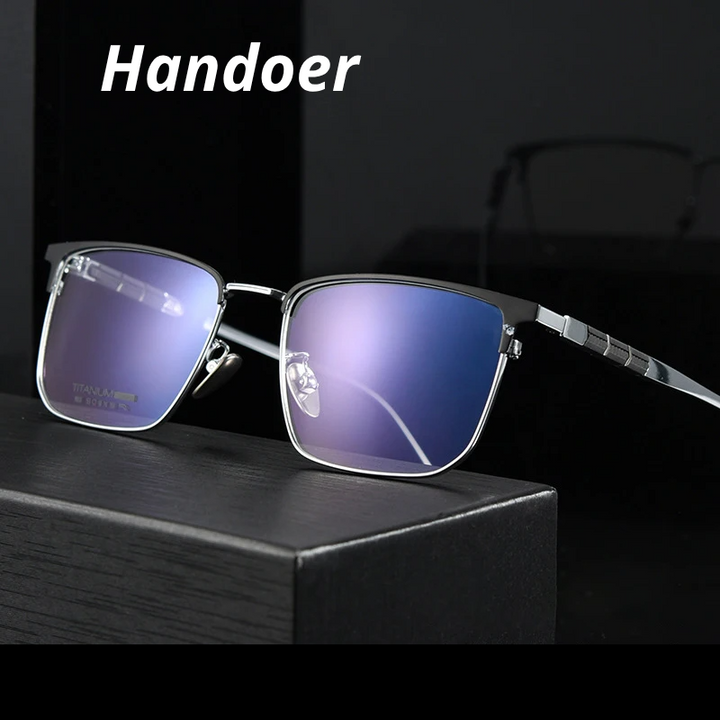 Handoer Women's Full Rim Square Titanium Eyeglasses 939010