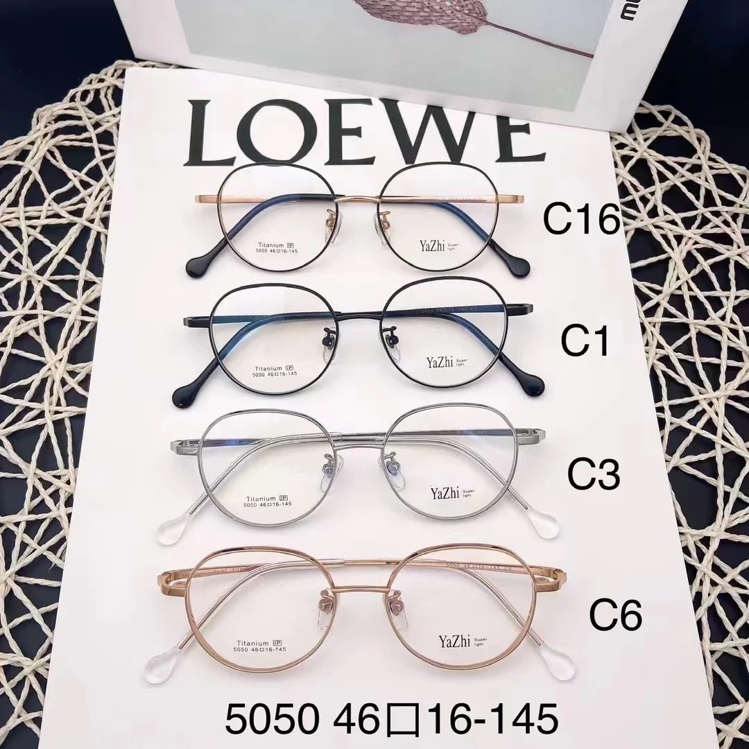 Chashma Ottica Unisex Full Rim Round Titanium Eyeglasses 5050 - Size Chart