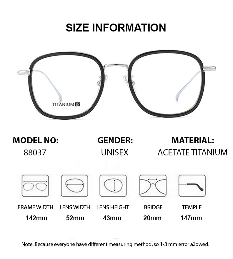 Chashma Ottica Unisex Full Rim Square Acetate Titanium Eyeglasses 88037 — view 1 | Chashma Ottica at FuzWeb