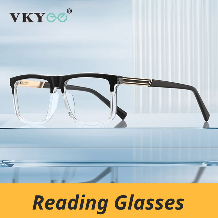 Vicky Unisex Full Rim Square Tr 90 Alloy Reading Glasses 660028