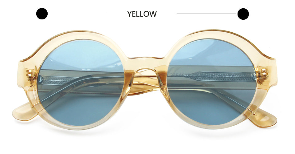 Esnbie Unisex Full Rim Round Thick Acetate Sunglasses 220071 — view 2 | Esnbie at FuzWeb