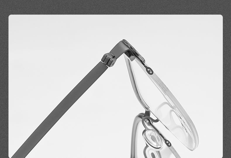 Reven Jate Unisex Semi Rim Square Titanium Eyeglasses 2609 — view 2 | Reven Jate at FuzWeb