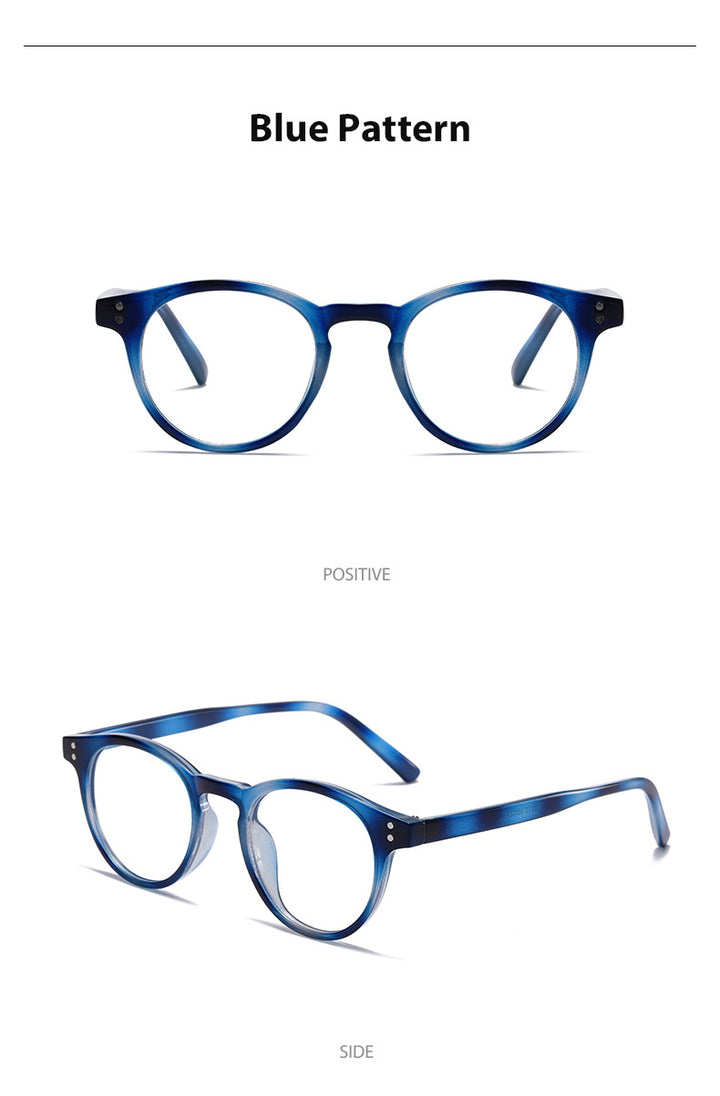 Kocolior Unisex Full Rim Round Acetate Hyperopic Reading Glasses 3313.