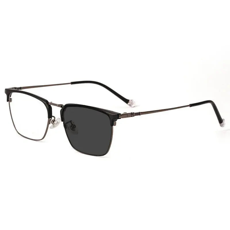 Kocolior Unisex Full Rim Square Titanium Alloy Hyperopic Reading Glasses 8628.
