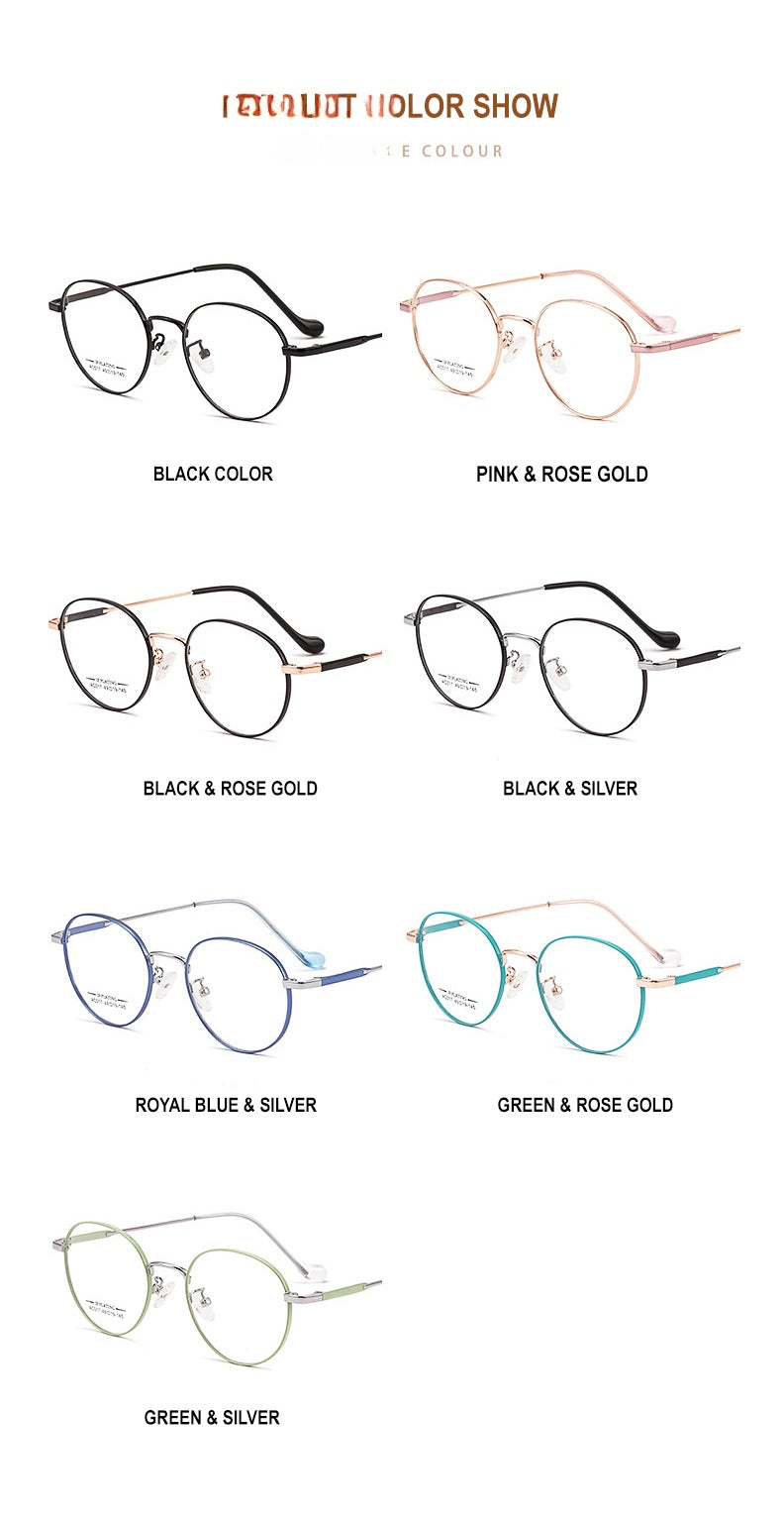 Chashma Ottica Unisex Full Rim Oval Stainless Steel Eyeglasses A017.