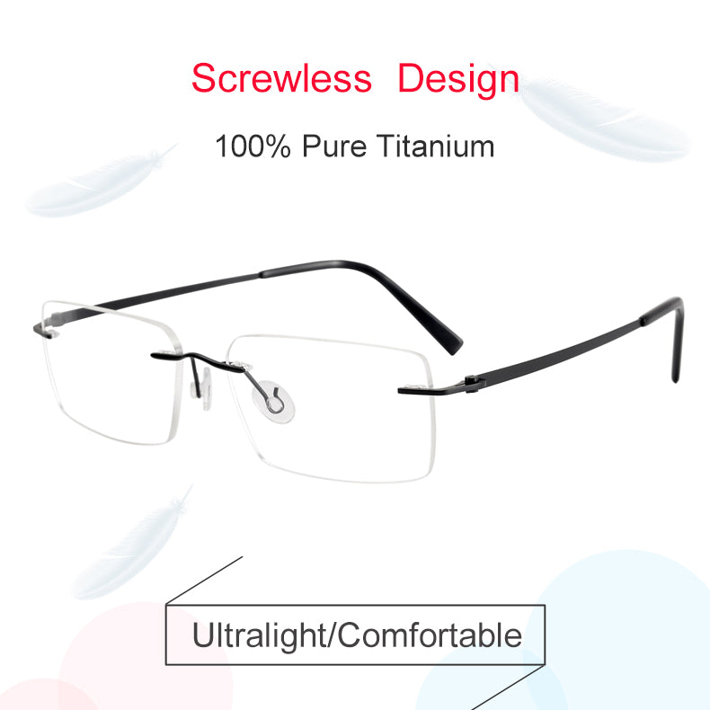 Krasivyy Womens Rimless Square Titanium Eyeglasses 45007 — view 1 | Krasivyy at FuzWeb