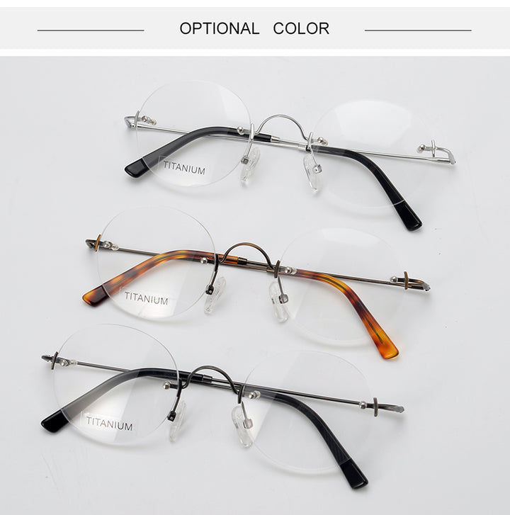 Krasivyy Unisex Rimless Round Titanium Eyeglasses Kr16035a — view 7 | Krasivyy at FuzWeb