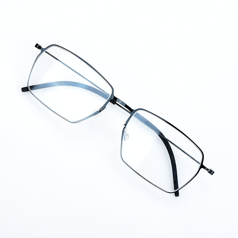 Bobbie 550900 Unisex Square Full Rim Screwless Titanium Frames FuzWeb