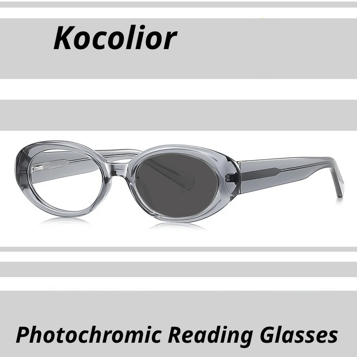 Kocolior Women's Full Rim Oval Acetate Photochromic Reading Glasses 629033