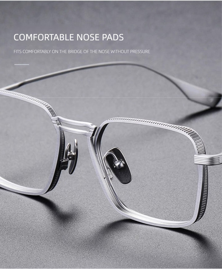 Kansept Unisex Full Rim Square Double Bridge Titanium Reading Glasses 628125 — view 1 | Kansept at FuzWeb
