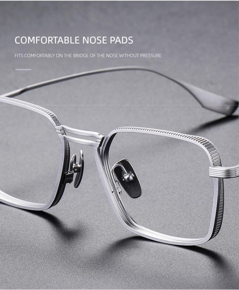 Kansept Unisex Full Rim Square Double Bridge Titanium Reading Glasses 628125 — view 1 | Kansept at FuzWeb