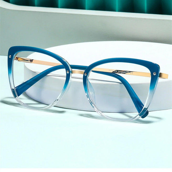 Chashma Ochki Womens Full Rim Cat Eye Tr 90 Alloy Eyeglasses 882076 — view 2 | Chashma Ochki at FuzWeb