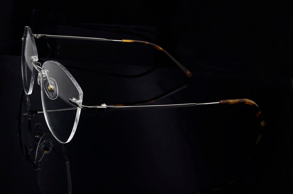 Esnbie Womens Rimless Cat Eye Oval β Titanium Eyeglasses 4518 — view 6 | Esnbie at FuzWeb