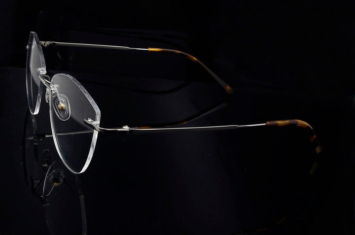 Esnbie Womens Rimless Cat Eye Oval β Titanium Eyeglasses 4518 — view 6 | Esnbie at FuzWeb