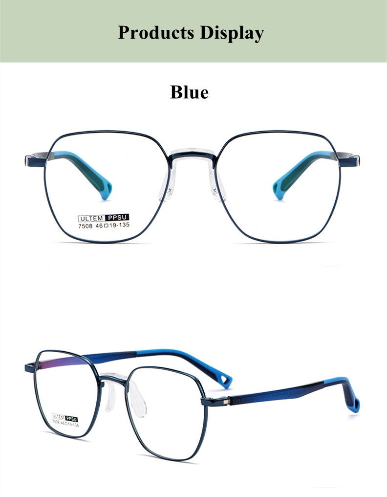 Chashma Ottica Childrens Unisex Full Rim Polygon Steel Eyeglasses 750811 — view 2 | Chashma Ottica at FuzWeb