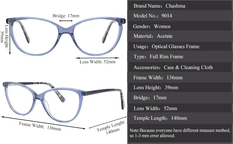 Chashma Ochki Womens Full Rim Square Acetate Eyeglasses 319014 — view 2 | Chashma Ochki at FuzWeb