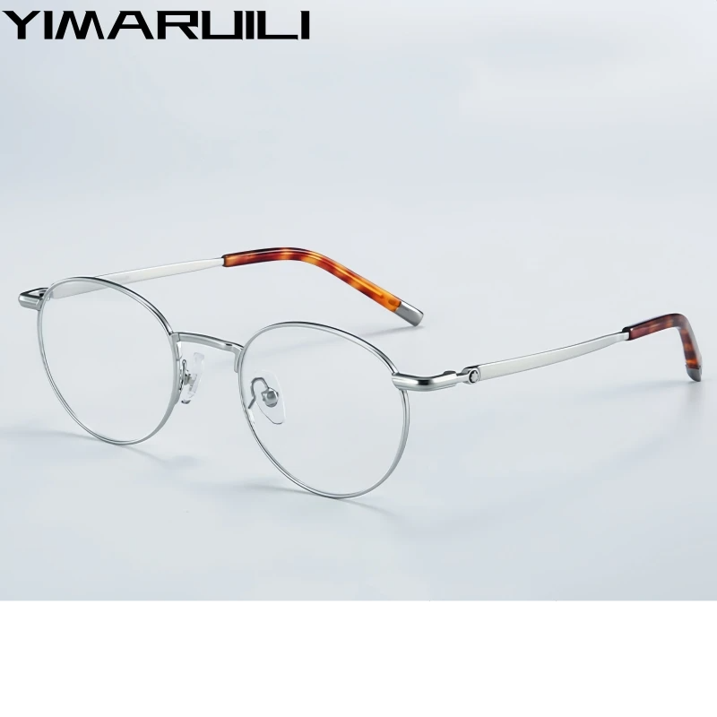 Yimaruili Women's Full Rim Round Titanium Acetate Eyeglasses 905277