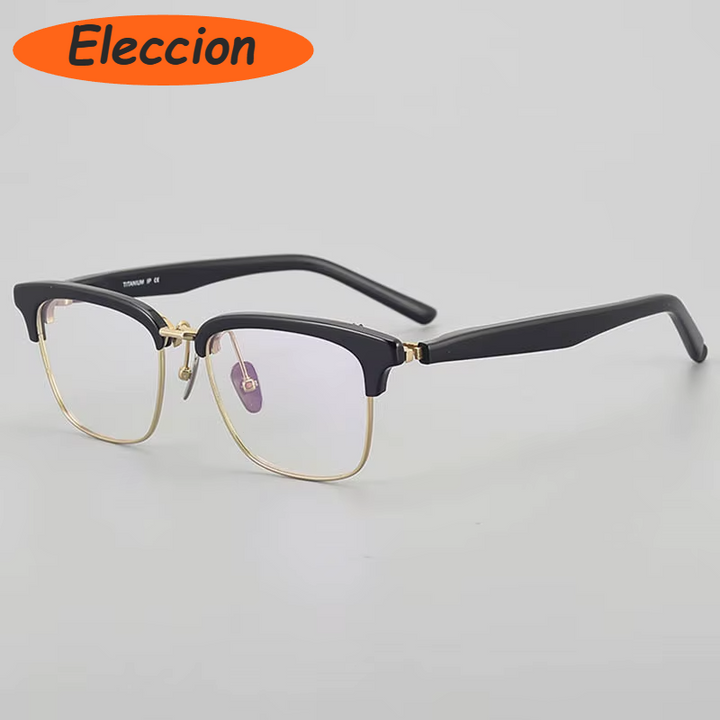 Eleccion Unisex Full Rim Square Titanium Flip Up Eyeglasses 94291