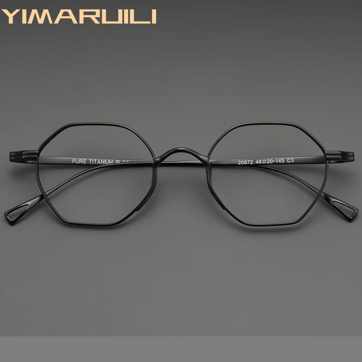 Yimaruili Women's Full Rim Polygon Round Titanium Eyeglasses 20872