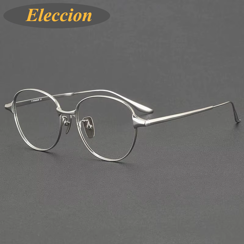 Eleccion Women's Full Rim Oval Square Titanium Eyeglasses 84173