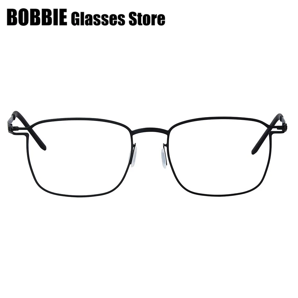 Bobbie Unisex Full Rim Square Screwless Steel Eyeglasses 534218