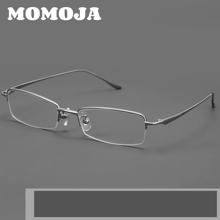 Momoja Women's Semi Rim Square Titanium Eyeglasses 78560