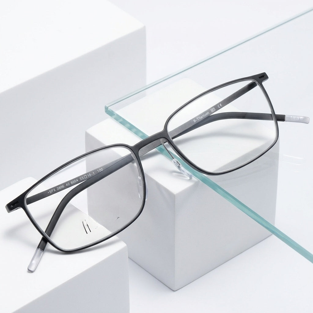 Chashma Ottica Unisex Full Rim Square Tr 90 Titanium Eyeglasses 2886