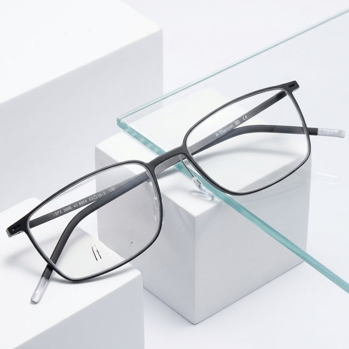 Chashma Ottica Unisex Full Rim Square Tr 90 Titanium Eyeglasses 2886